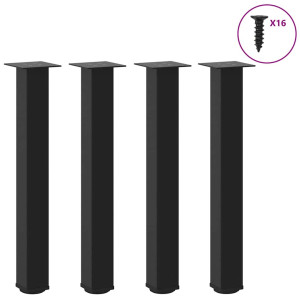 Pernas para mesa de centro 4 peças aço preto 72-74 cm D