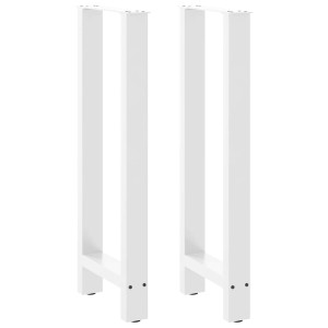 Pernas de mesa de centro em aço branco 2 unidades 40x(100-101) cm D