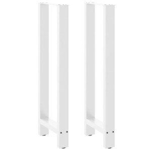 Patas de mesa de centro acero blanco 2 uds 40x(110-111) cm D