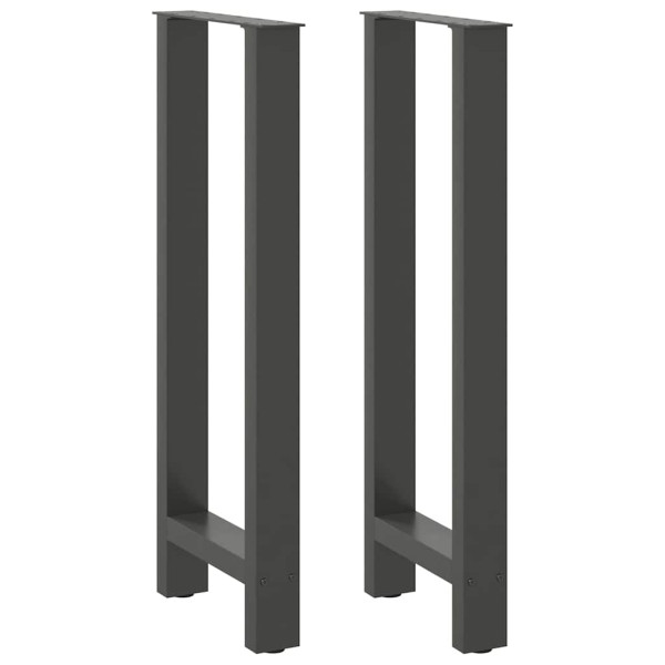 Patas de mesa de centro acero antracita 2 uds 50x(100-101) cm D