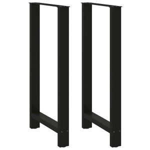 Patas de mesa de centro acero negro 2 uds 60x(110-111) cm D