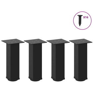 Pernas para mesa de centro 4 peças aço preto 42-44 cm D