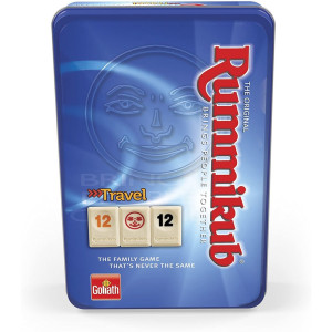 Jogo de tabuleiro de lata de viagem Rummikub D