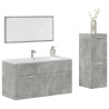 Set muebles de baño 2 piezas madera contrachapada gris hormigón 1