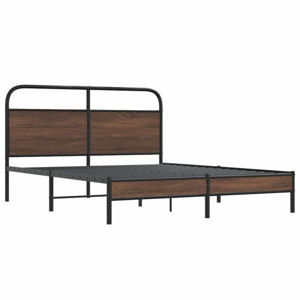 Estructura de cama sin colchón 160x200 cm madera marrón roble M 3