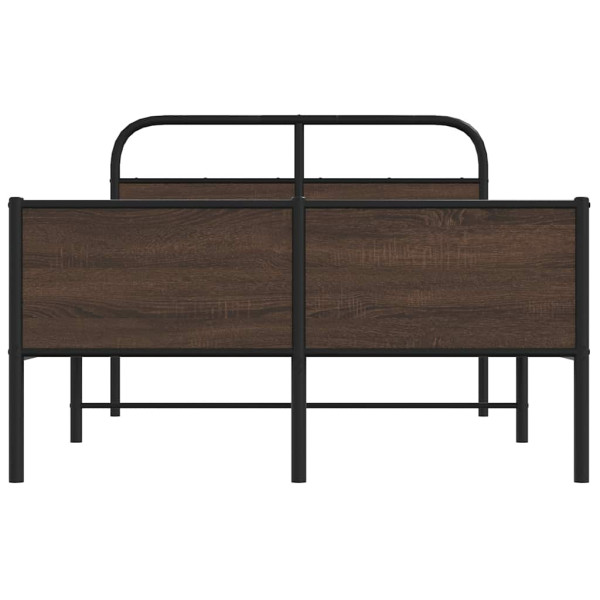 Estructura de cama sin colchón 140x200 cm madera marrón roble M 5