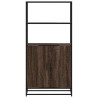 Aparador alto madera de ingeniería y metal marrón roble 4