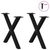 Patas de mesa de centro forma X 2uds acero negro 60x(42-43) cm 3