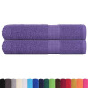 Toallas 2 uds 100% algodón morado 100x200 cm 600 gsm 2