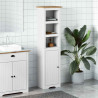 Mueble de baño BODO blanco y marrón 44x30x160 cm 3
