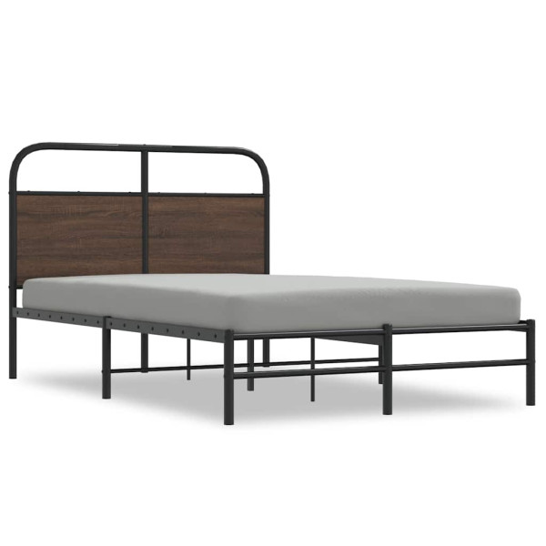 Estructura de cama sin colchón 140x190 cm madera marrón roble M 2