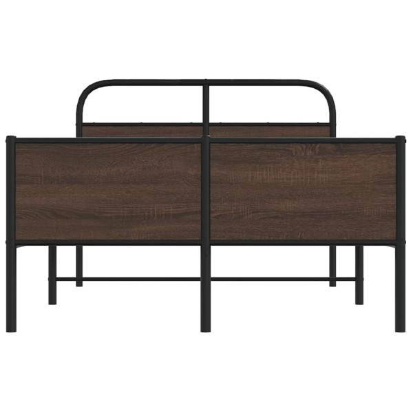 Estructura de cama sin colchón 120x200 cm madera marrón roble M 5