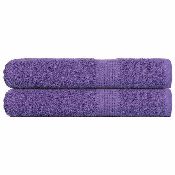 Toallas de sauna 2 uds 100% algodón morado 80x200 cm 360 gsm D