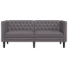 Sofá Chesterfield de 2 plazas cuero artificial gris 4