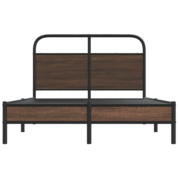Estructura de cama sin colchón 135x190 cm madera marrón roble M 5