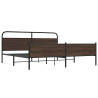 Estructura de cama sin colchón metal roble marrón 183x213 cm 3