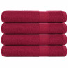 Toallas de sauna 4 uds 100% algodón burdeos 80x200 cm 360 gsm 1