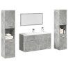 Juego muebles de baño 4 pzas madera contrachapada gris hormigón 1
