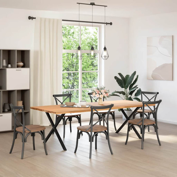 Patas para mesa comedor forma X 2uds acero negro 90x(72-73) cm M 2