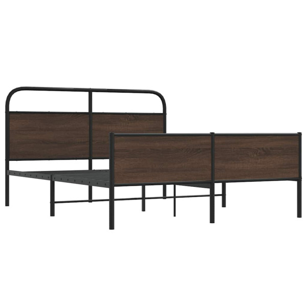 Estructura de cama sin colchón metal marrón roble 160x200 cm M 3