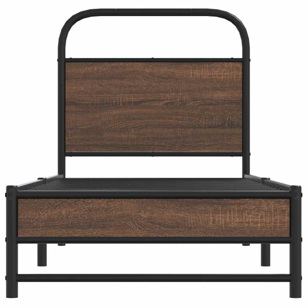 Estructura de cama sin colchón 75x190 cm madera marrón roble M 5