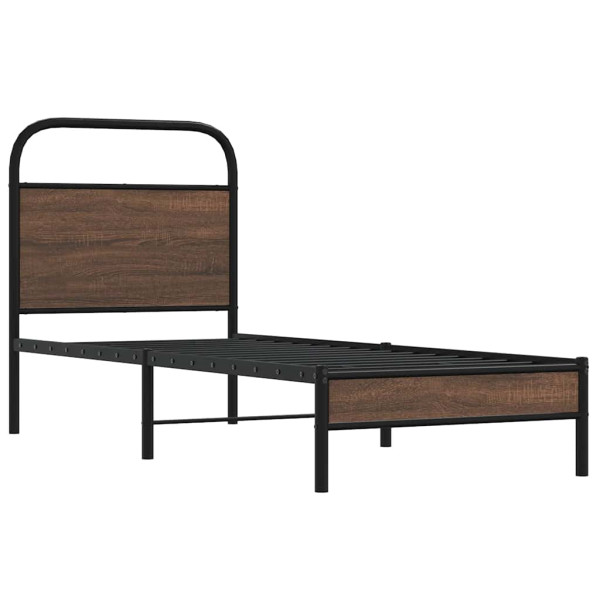 Estructura de cama sin colchón 75x190 cm madera marrón roble M 3