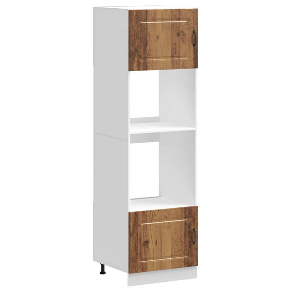 Armarios para horno 2 uds Lucca madera vieja madera ingeniería M 2