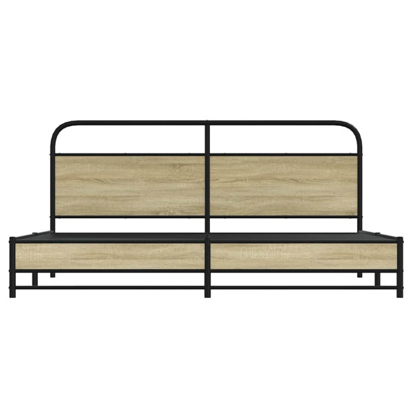 Estructura de cama sin colchón metal roble Sonoma 183x213 cm M 5
