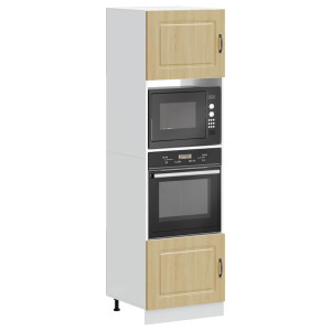 Armarios para horno 2 uds Lucca roble sonoma madera ingeniería D