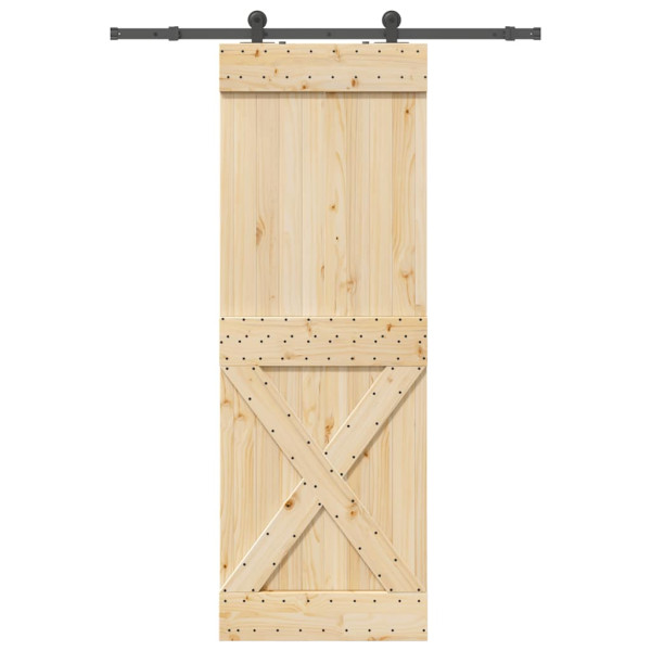 Puerta corredera con herrajes madera maciza de pino 80x210 cm D