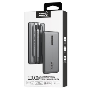 Batería Externa Universal Power Bank 10.000 mAh PD 22.5W (2 cables) Gris H