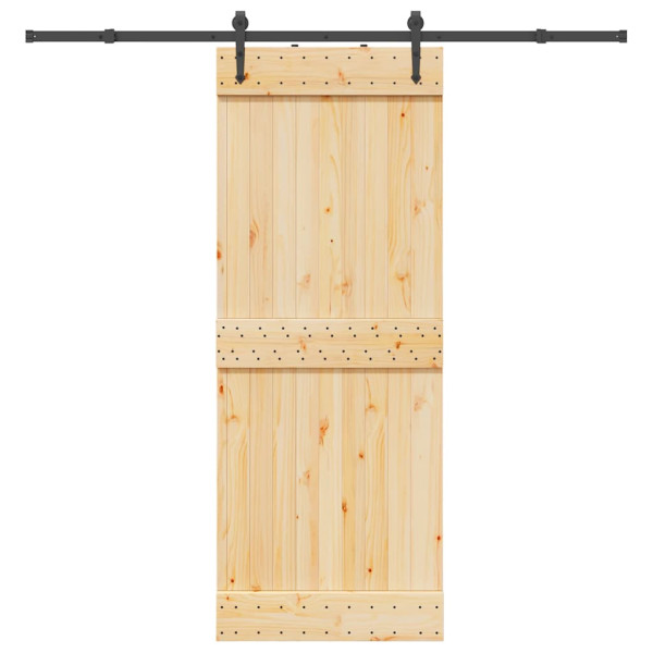 Puerta corredera con herrajes madera maciza de pino 80x210 cm D