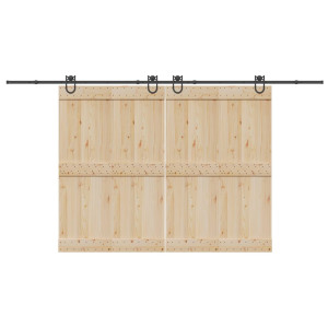 Kit de herrajes para puertas correderas acero negro 200 cm D