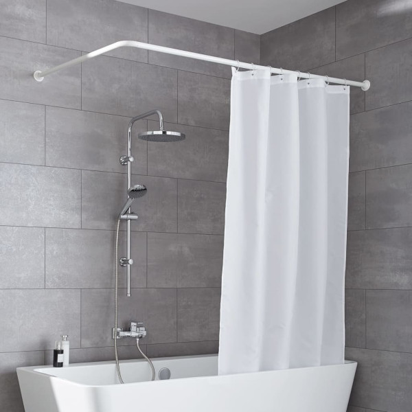 Kleine Wolke Barra para cortina de ducha universal 3 tamaños blanco D