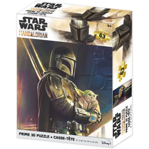 Quebra-cabeça lenticular 3D Prime 200 peças The Mandalorian The Mandalorian e Grogu D