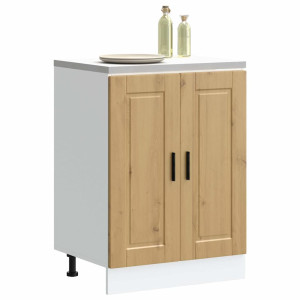 Mueble bajo de cocina porto roble artesano madera reconstituida D