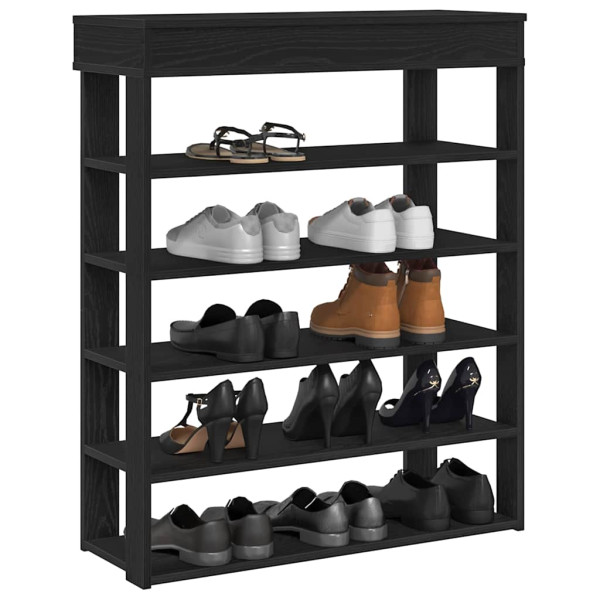 Mueble zapatero de madera de ingeniería negro 80x30x98 cm D