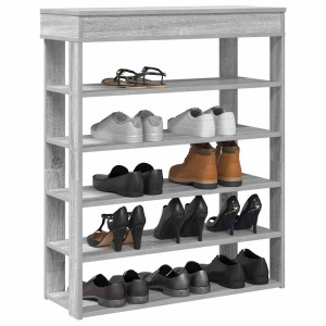 Mueble zapatero madera de ingeniería gris sonoma 80x30x98 cm D