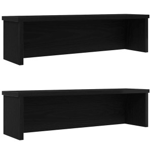 Estantes de cocina apilables 2 uds negro 60x15x16 cm D