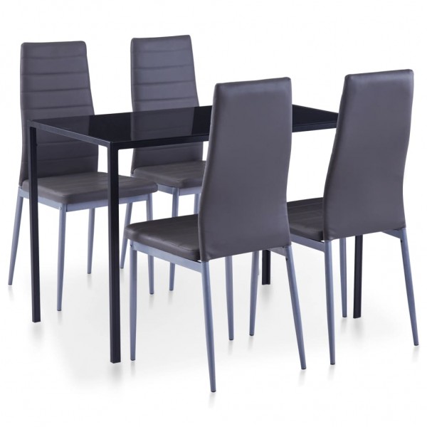 Conjunto de mesa y sillas de comedor 5 piezas gris D