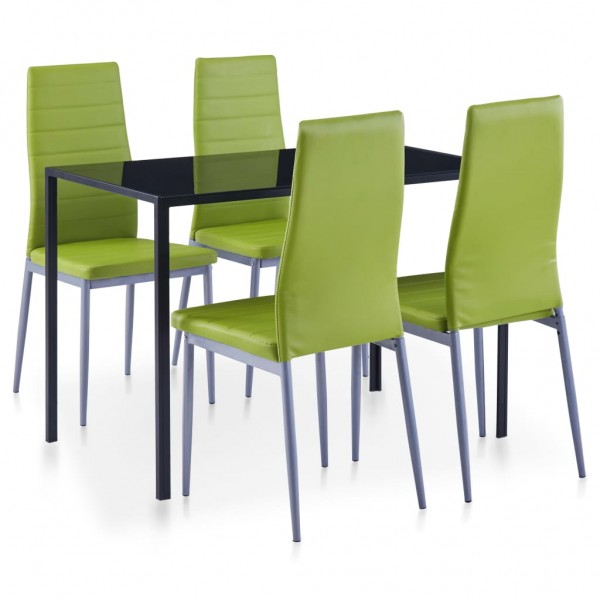 Conjunto de mesa e cadeiras de jantar 5 peças verdes D