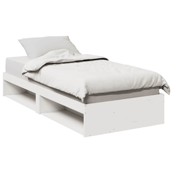Sofá cama sin colchón madera maciza de pino blanco 90x200 cm Sofá cama sin colchón madera maciza de pino blanco 90x200 cm D