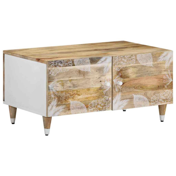 Mesa de centro de madera maciza de mango 80x50x40 cm Mesa de centro de madera maciza de mango 80x50x40 cm D