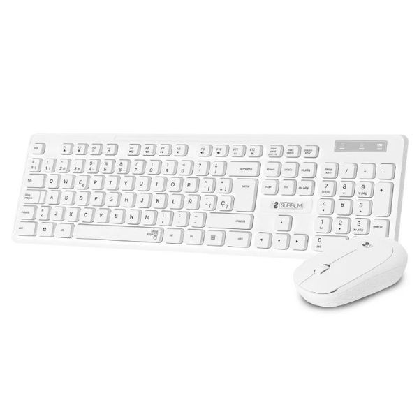 Teclado y Ratón inalámbrico Subblim Combo Business Slim blanco D