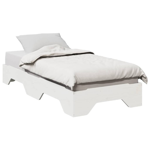 Estructura de cama sin colchón apilable blanca 75x190 cm Estructura de cama sin colchón apilable blanca 75x190 cm D