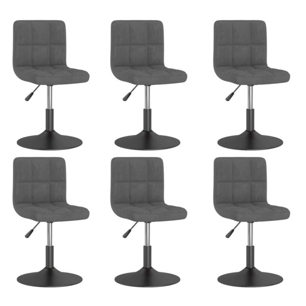 Sillas de comedor giratorias 6 unidades terciopelo gris oscuro Sillas de comedor giratorias 6 unidades terciopelo gris oscuro D