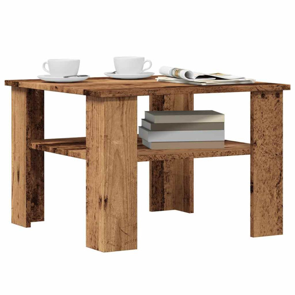 Mesa de centro madera contrachapada madera antigua 60x60x42 cm Mesa de centro madera contrachapada madera antigua 60x60x42 cm D