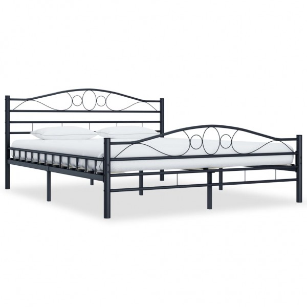 Estructura de cama de acero negra 140x200 cm D