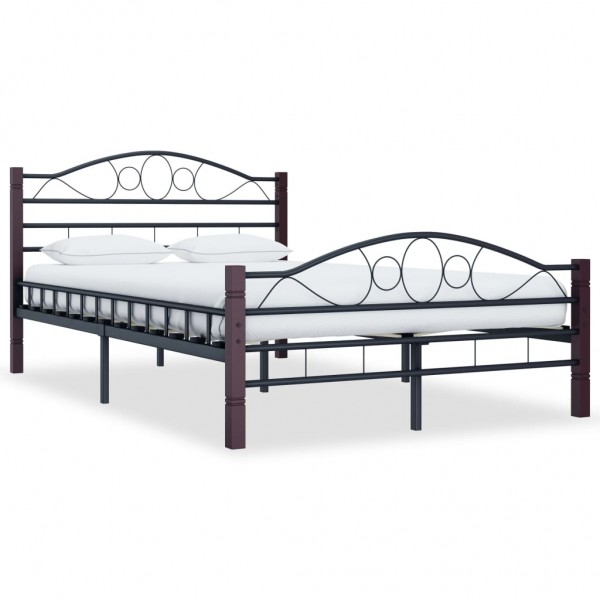Estructura de cama de metal negro 120x200 cm D