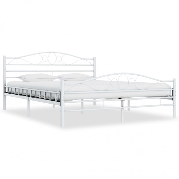 Estrutura de cama de metal branco 200x200 cm D